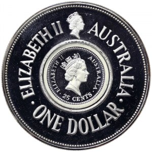 Australia, 1 Dollar+25 Cents 1989