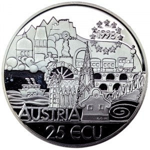 Rakousko, 25 Ecu (žetonová fantasy mince) 1998