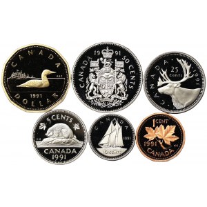 Canada, Lot 6 pcs. 1991