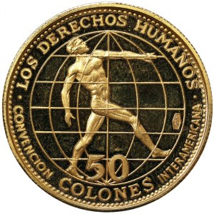 Kostarika, 50 Colones v zlate 1970