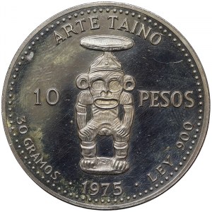 Dominican Republic, 10 Pesos 1975
