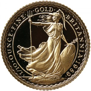 Great Britain, 10 Pounds 1989 in gold