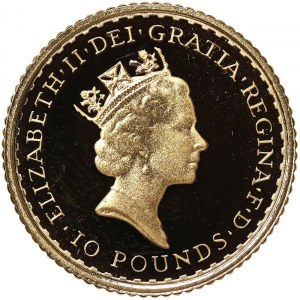 Great Britain, 10 Pounds 1989 in gold