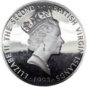 British Virgin Islands, 25 Dollars 1993