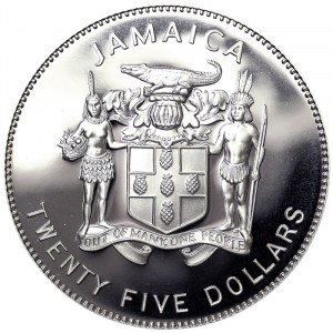 Jamaica, 25 Dollars 1995