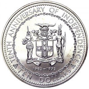 Jamaica, 10 Dollars 1972