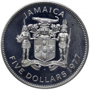 Jamaica, 5 Dollars 1977