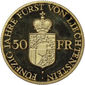 Liechtenstein, 50 Francs in gold 1988
