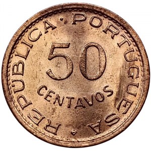 Mozambique, Portuguese, 50 Centavos 1974