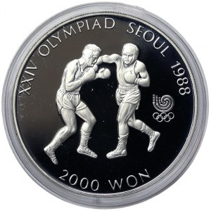 North Korea, 2000 Won 1986