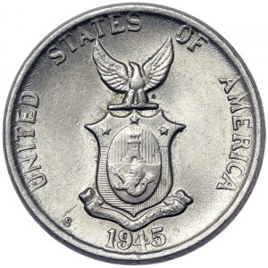 Philippines, USA Administration, 5 Centavos 1945, S