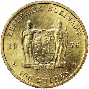 Suriname, 100 Gulden in gold 1976