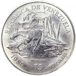 Venezuela, 75 bolívarov 1980