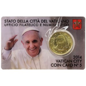 New arrivals - Vatican City, Francesco I, 50 Cents (Coin card n°5) 2014