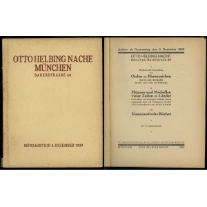 Otto Helbing Nachf., Auktions-Katalog - I. Bedeutende Sammlung von Orden u. Ehrezeichen des In= und Auslandes darunter a...