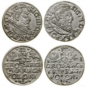 Polska, zestaw: 2 x trojak, 1621, 1622, Kraków