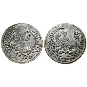 Śląsk, 3 krajcary, 1669 CB, Brzeg