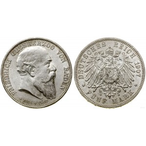 Niemcy, 5 marek pośmiertne, 1907, Karlsruhe