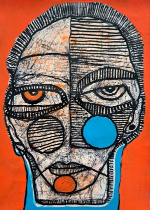 Ewelina LOCHMAN (ur. 1978), Portret M pomarańczowy, 2022