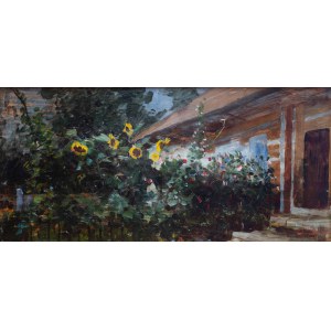 Julian Fałat (1853 Tuligłowy - 1929 Bystra), Wiejski ogród, 1897 r.