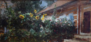 Julian Fałat (1853 Tuligłowy - 1929 Bystra), Wiejski ogród, 1897 r.