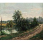 Józef Szermentowski (1833 Bodzentyn - 1876 Paryż), Pejzaż nadwodny/ Nad strumieniem, lata 60-te XIX w.