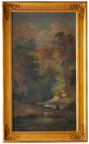 Franciszek Kostrzewski (1826 Warszawa - 1911 tamże), Spotkanie pod lasem, 1893 r.