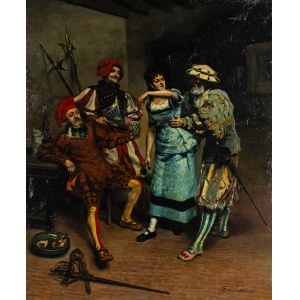 Zygmunt Sokołowski (1859 (?) w Poznańskiem - 1888 Paryż), Landsknechci w wartowni, 1878 r.
