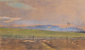 Julian Fałat (1853 Tuligłowy - 1929 Bystra), Pejzaż beskidzki - Pierściec, 1919 r.