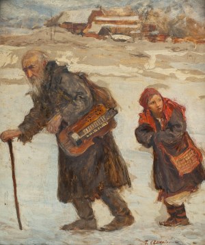 Teodor Axentowicz (1859 Braszów/Rumunia - 1938 Kraków), Lirnik i dziewczynka