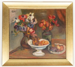 Henryk Epstein (1891 Łódź - 1944 Auschwitz), Martwa natura z kwiatami i owocami