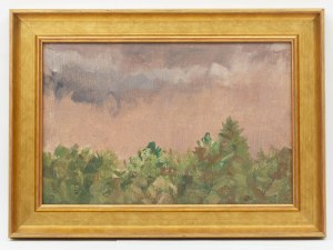 Michał Gorstkin-Wywiórski (1861 Warszawa - 1926 Berlin), Zielone zarośla pod szarym niebiem