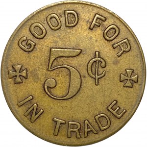 Kanada St Thomas 5 Cent G.W. Armitage Zigarrenladen Token