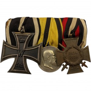Germany Mounted group of 3 EK2, Wurttemberg Military Merit Medal