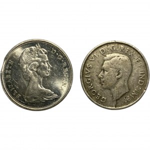 Canada 1941 - 1965 50 Cent Silver Error Lot (2 Pieces)