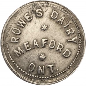 Canada Meaford Ontario 1/2 Pint Cream Rowe's Dairy Merchant Milk Token