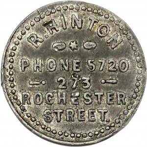 Canada Ottawa Ontario R. Hinton Merchant Token 760-BV-Tx