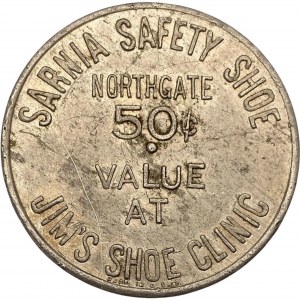 Canada Sarnia Ontario 50 Cent Jim's Shoe Clinic Merchant Token 904-L-Bv