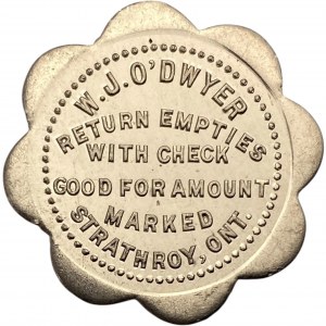 Canada Strathroy Ontario 5 Cent W.J. O'Dwyer Merchant Token 968-B-E