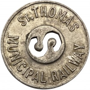 Canada St. Thomas Ontario Municipal Railway One Fare Token