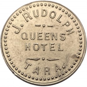 Canada Tara Ontario 25 Cent J. Rudolph Queens Hotel Merchant Token