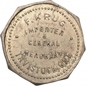 Canada Tavistock Ontario 5 Cent F. Krug Merchant Token 1012-A-E