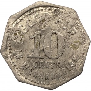 Canada Tavistock Ontario 10 Cent F. Krug CWC Counterstamp Merchant Token 1012-E-Dx