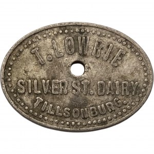 Canada Tillsonburg Ontario One Pint T. Lowrie Merchant Milk Token