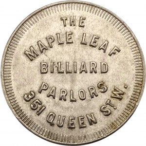 Canada Toronto Ontario 1 Game Maple Leaf Billiard Merchant Token 1048-L-A
