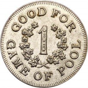 Canada Toronto Ontario 1 Game Maple Leaf Billiard Merchant Token 1048-L-A