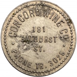 Canada Toronto Ontario 25 Cent Concord Wine Co. Merchant Token 1048-BP-C