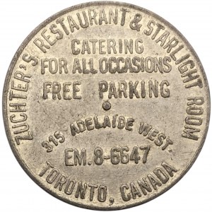 Canada Toronto Ontario Zuchter's Restaurant Medallion