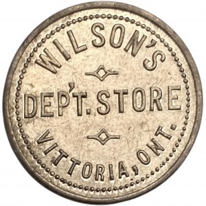 Canada Vittoria Ontario 1903 5 Cent Wilson's Dept Store Merchant Token 1088-D-E