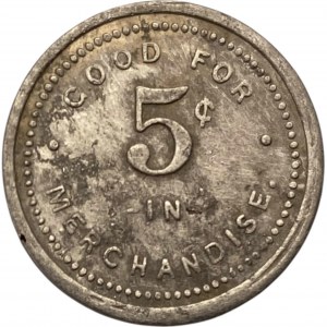 Canada Walkerton Ontario Small 5 Cent Goode & McKay Merchant Token 1096-C-E